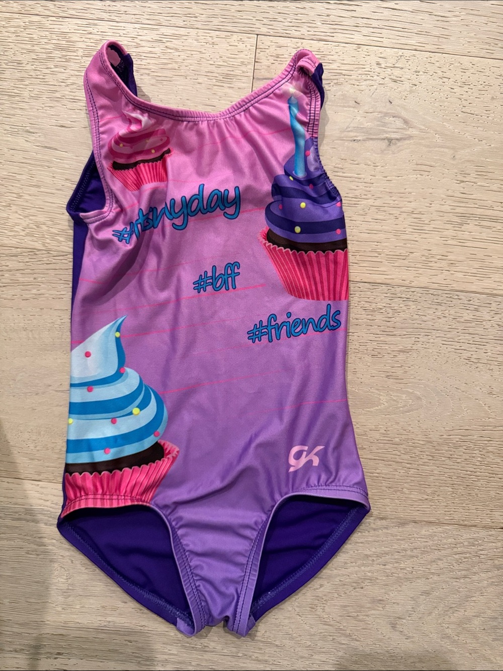 GK Pink Purple Cupcake Print Girls Leotard